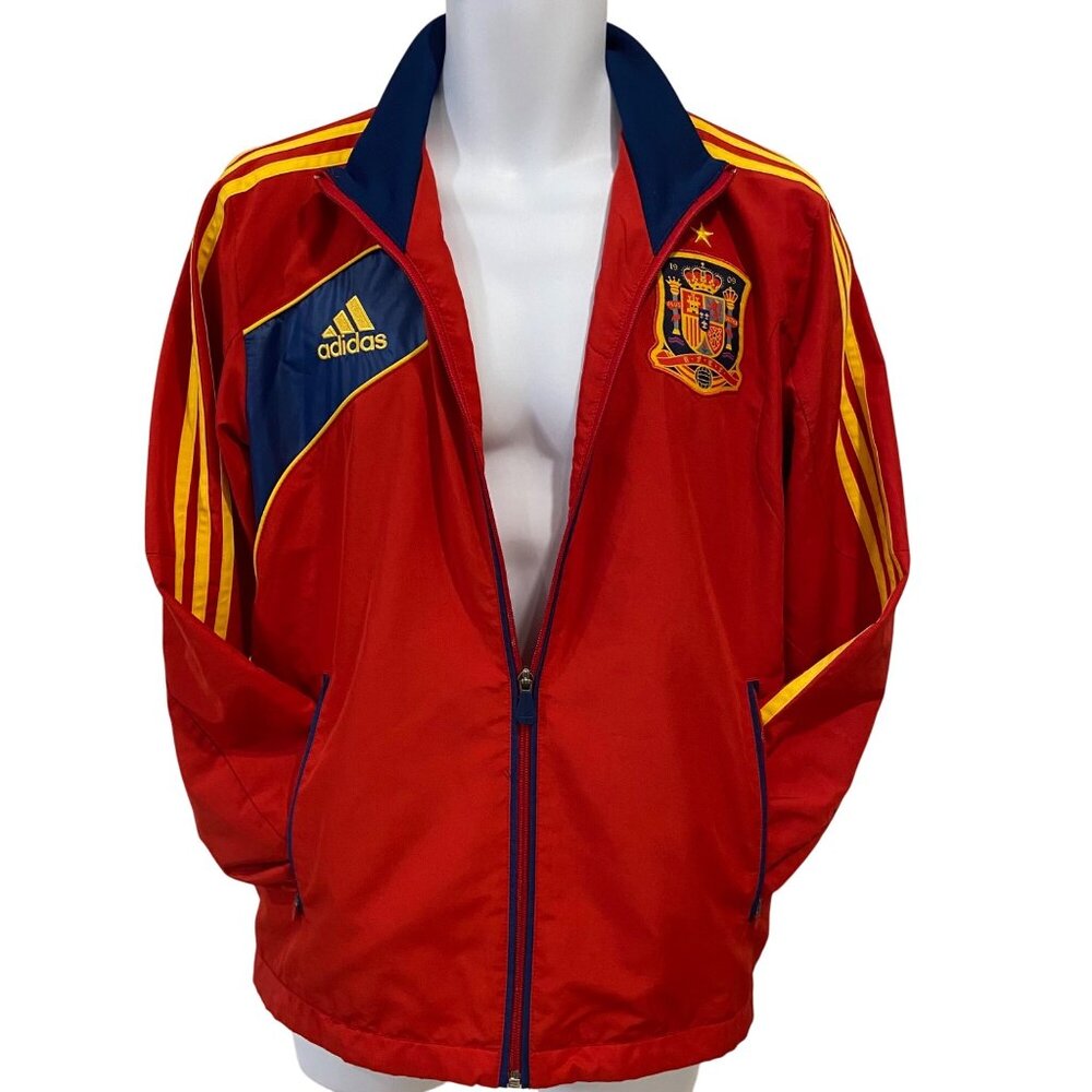 Adidas Spain National Team Soccer Track Jacket Red Retro Vintage Size Small